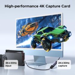 UGREEN 15389 2K@30Hz 1080P 60FPS Video Capture Card 4K Input HDMI to USB 3.0 USB Hub