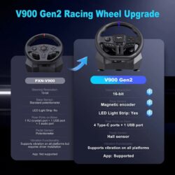 PXN V900 GEN2 Racing Steering Wheel with Pedals - Image 9