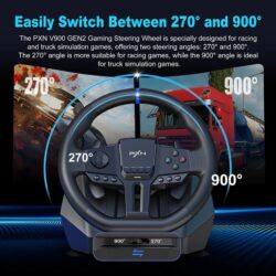 PXN V900 GEN2 Racing Steering Wheel with Pedals - Image 6