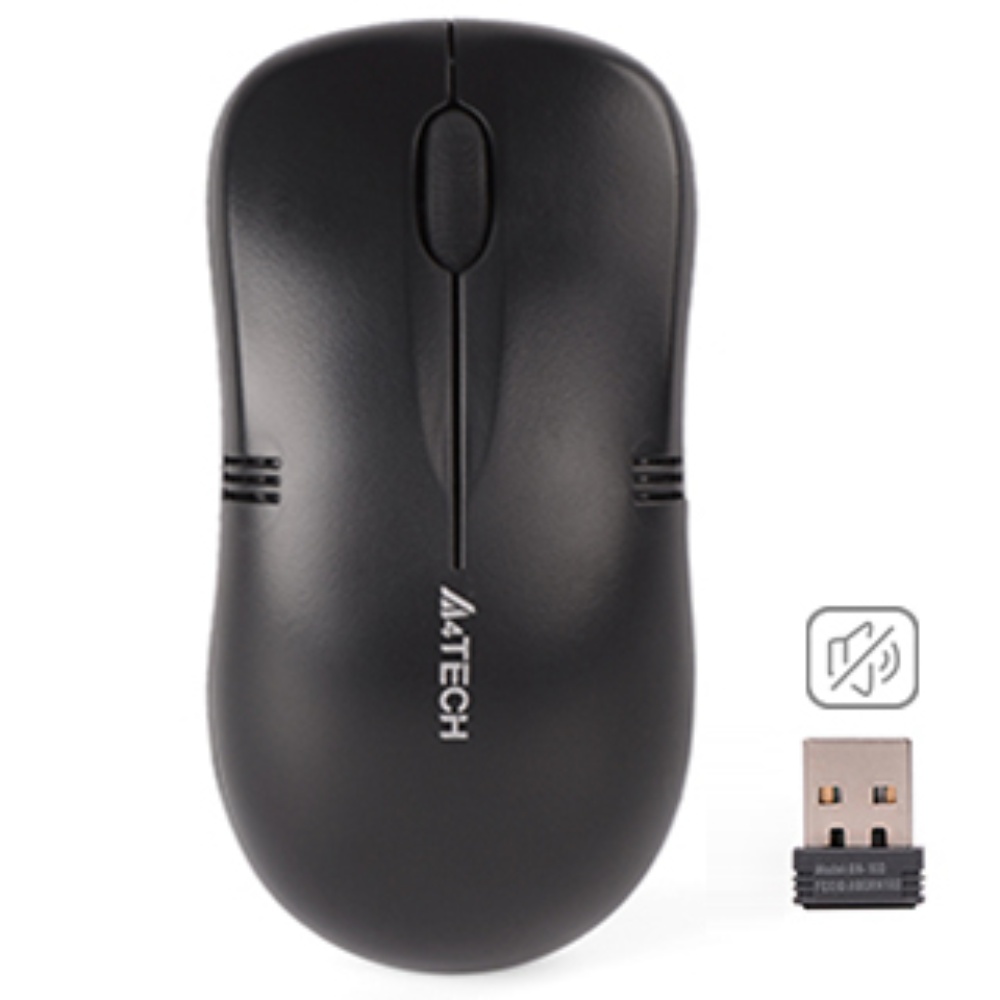 a4tech g3230ns black A4Tech G3-230NS Wireless Silent Click Mouse USB Black - Image 1