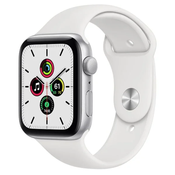 Apple watch silver aluminum case with white sport band discount