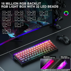 AULA HERO 68 HE 65% Wired Hot-Swappable Gaming Keyboard with Hall Effect Dragon King Magnetic Switch Black Red