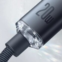 Baseus Crystal Shine Series Fast Charging Data Cable Type-C to iP 20W 1.2m Black - Image 4