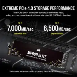 Corsair MP600 Elite 1TB PCIe Gen4 x4 NVMe 1.4 M.2 SSD CSSD-F1000GBMP600ENH - Image 3