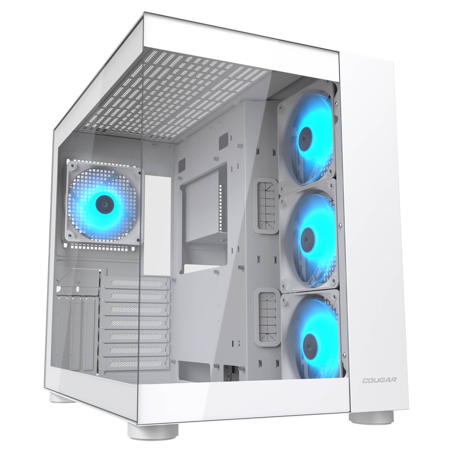 COUGAR FV150 RGB Mid-Tower PC Case – White – product view COUGAR FV150 RGB Mid-Tower PC Case – White – product view