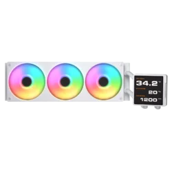 COUGAR Poseidon Vistek Pro ARGB 360mm LCD CPU Cooler – White – product view