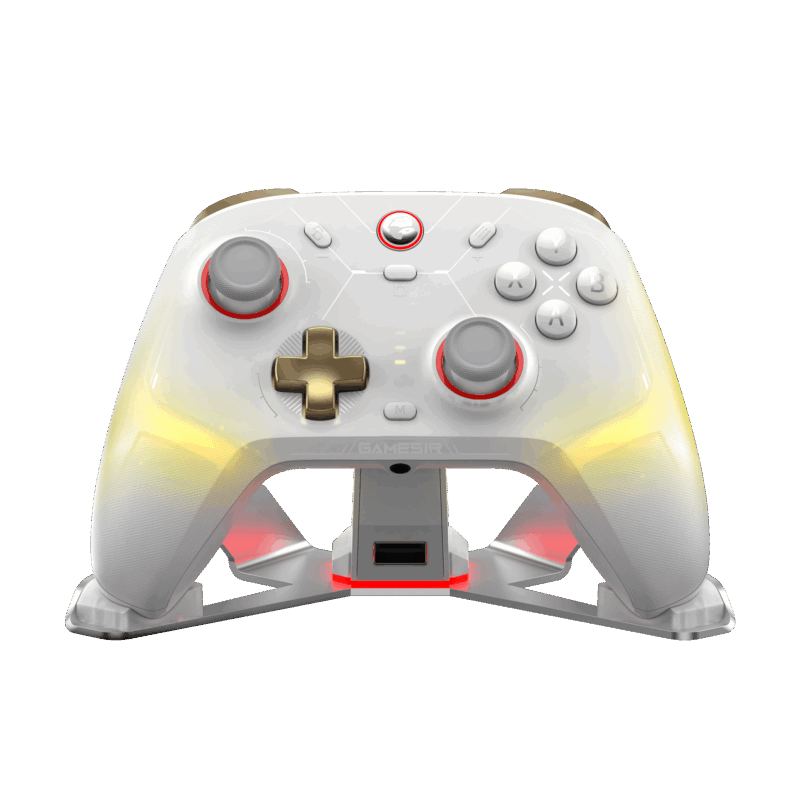 GameSir Cyclone 2 Wireless Controller - Phantom White - controller and dock
