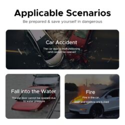 UGREEN 35347 Car Window Breaker & Seatbelt Cutter (Life-Saving Emergency Tool) - Image 7