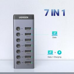 UGREEN 30778 7-Port USB 3.0 Adapter with 4 Smart Charging Ports - Image 2