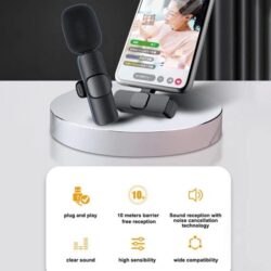 Wireless Lavalier Collar Microphone for iPhone, iPad & Android