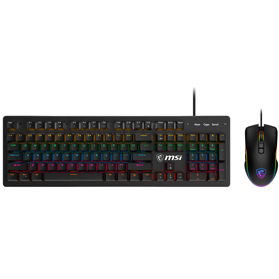 MSI Forge GK300 US Wired Blue Switches Keyboard & Mouse Combo MSI Forge GK300 US Wired Blue Switches Keyboard & Mouse Combo