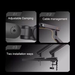 NB A5C Mechanical Spring Dual Monitor Arm for 17–32 Inch Monitors – Black