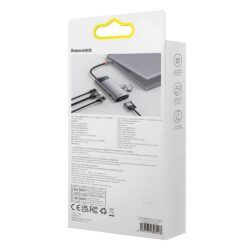 Baseus Metal Gleam Series HUB 7 in 1 USB Type C Docking Station -1 x RJ-45 Ethernet Gray (WKWG040013) - Image 8
