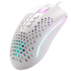 Redragon M808W STORM LUNAR Lightweight RGB Gaming Mouse, 12400 DPI (White)